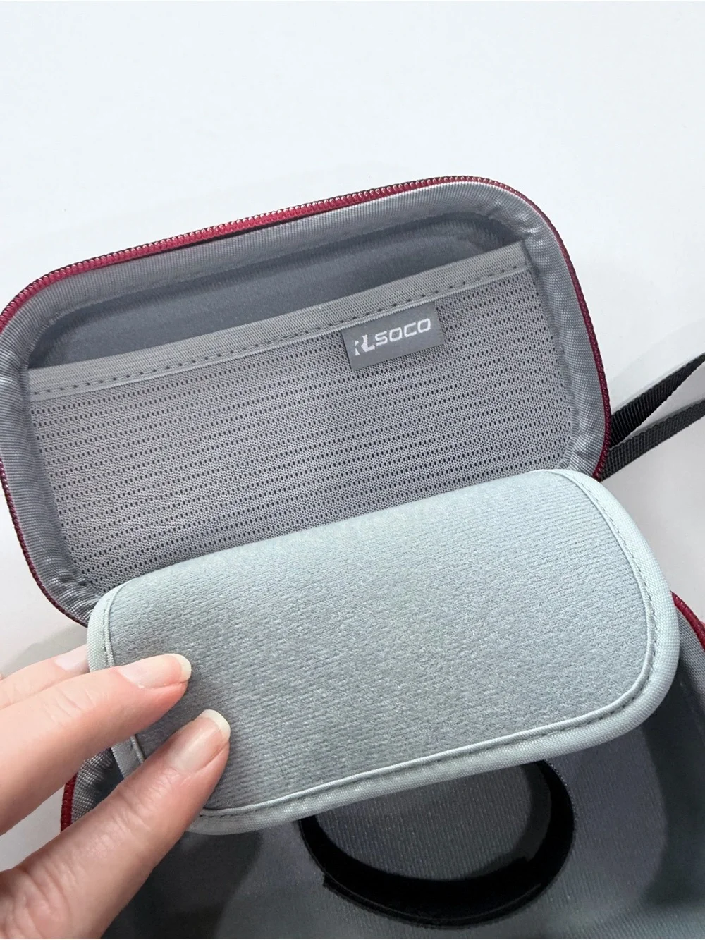 Black Travel Electronics Storage Case with Wrist Strap